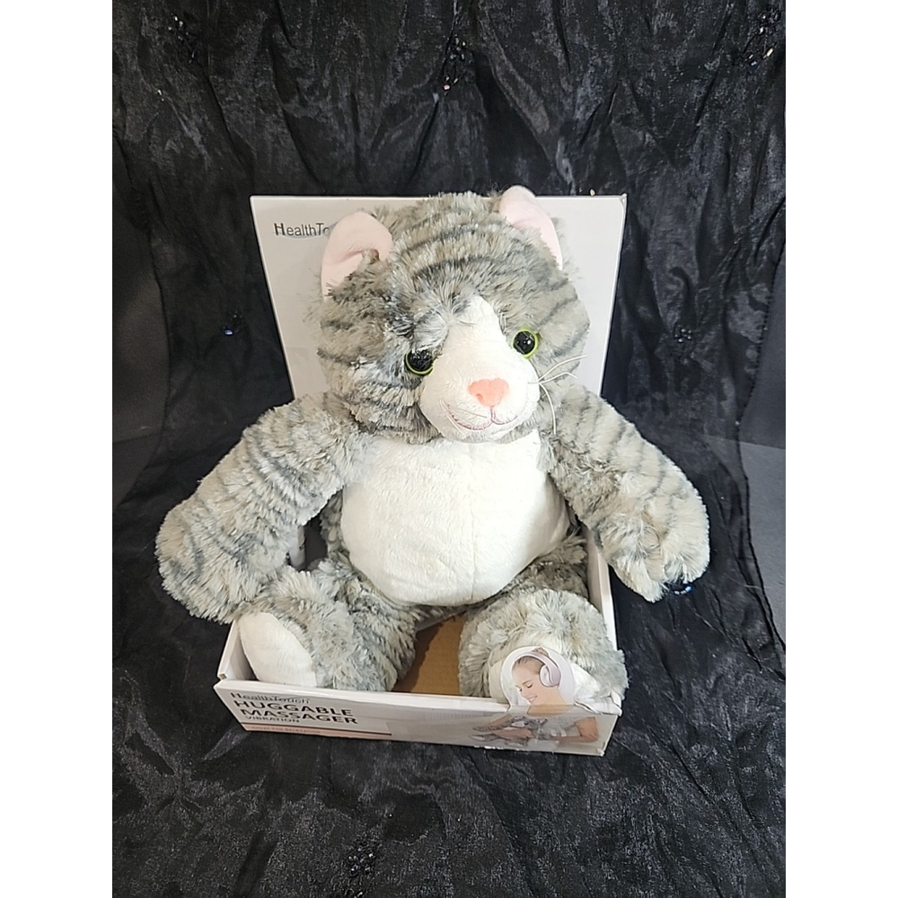 Health Touch Plush Vibrating CAT Huggable Massager with Relaxing Vibration New